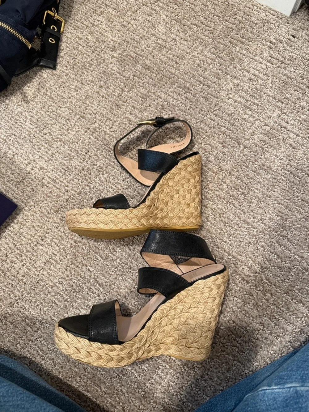 Black Espadrille Wedge Sandals - Stewart Weitzman - Picture 5 of 8